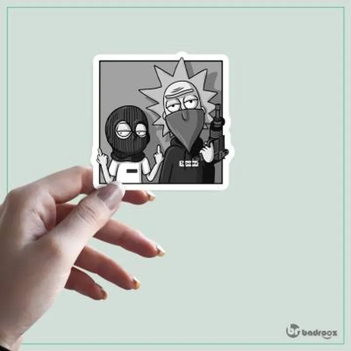 استیکر rick and morty robbery