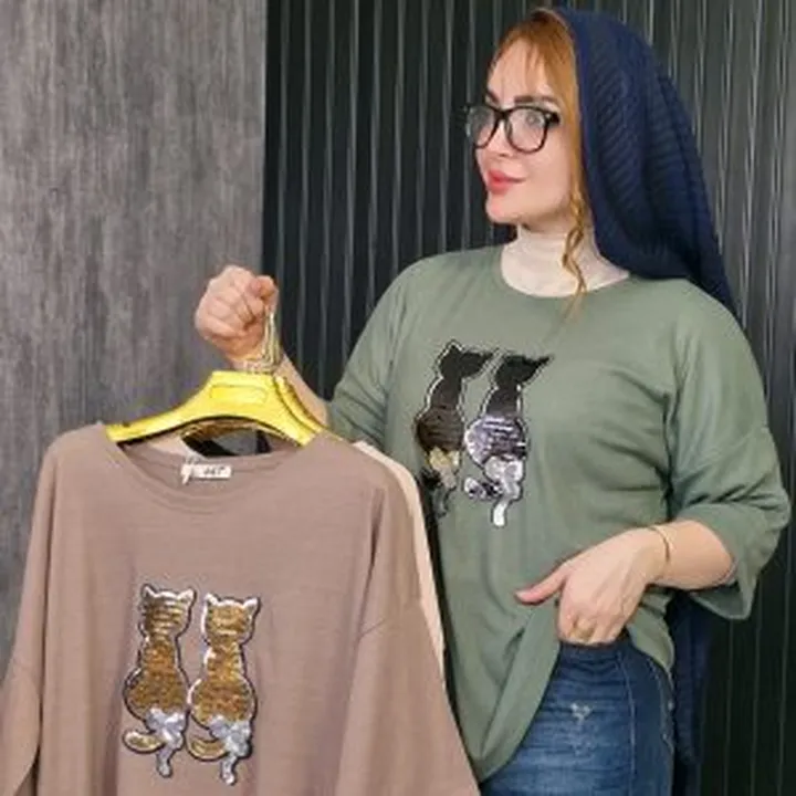 تیشرت لانگ دو گربه ۲۸۹۰۰۲۳۰۹