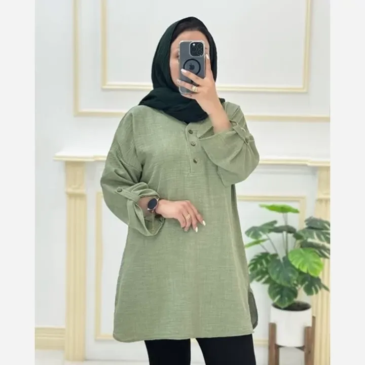 تونیک مانتویی سایز بزرگ زنانه تونیک قواره دار 1427