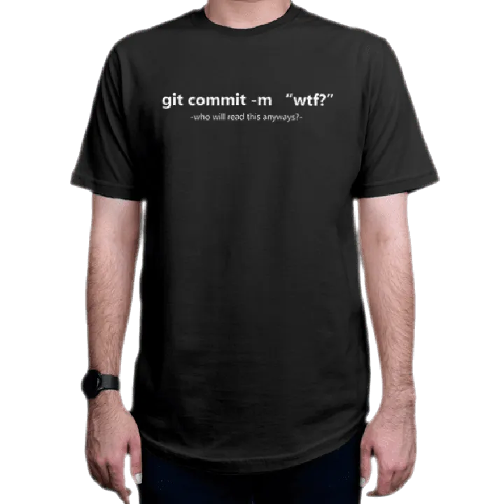 تیشرت برنامه نویسی طرح git commit -m wtf