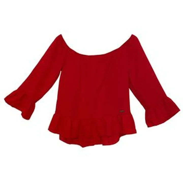 بلوز آستین بلند یقه قایقی زنانه مدل AG353 رنگ قرمز