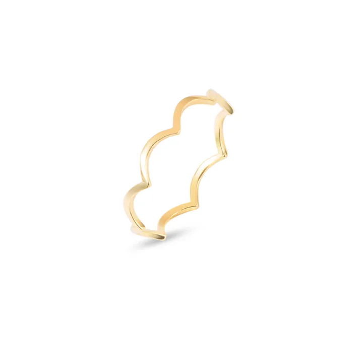 انگشتر طلا 18 عیار زنانه مدل موج سایز 53 کد wr2298