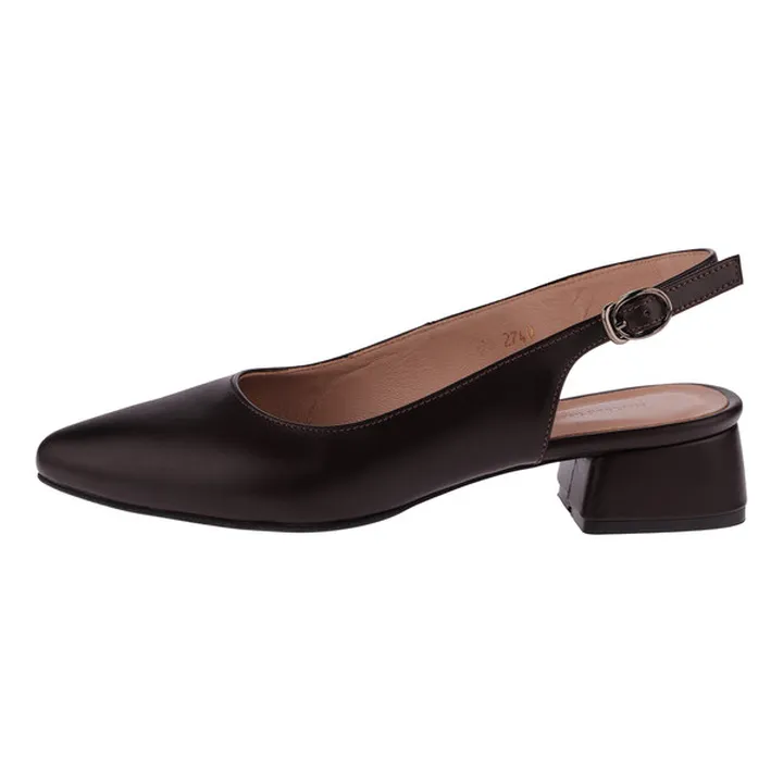 صندل زنانه چرم مشهد مدل J2740-088 رنگ قهوهای تیره